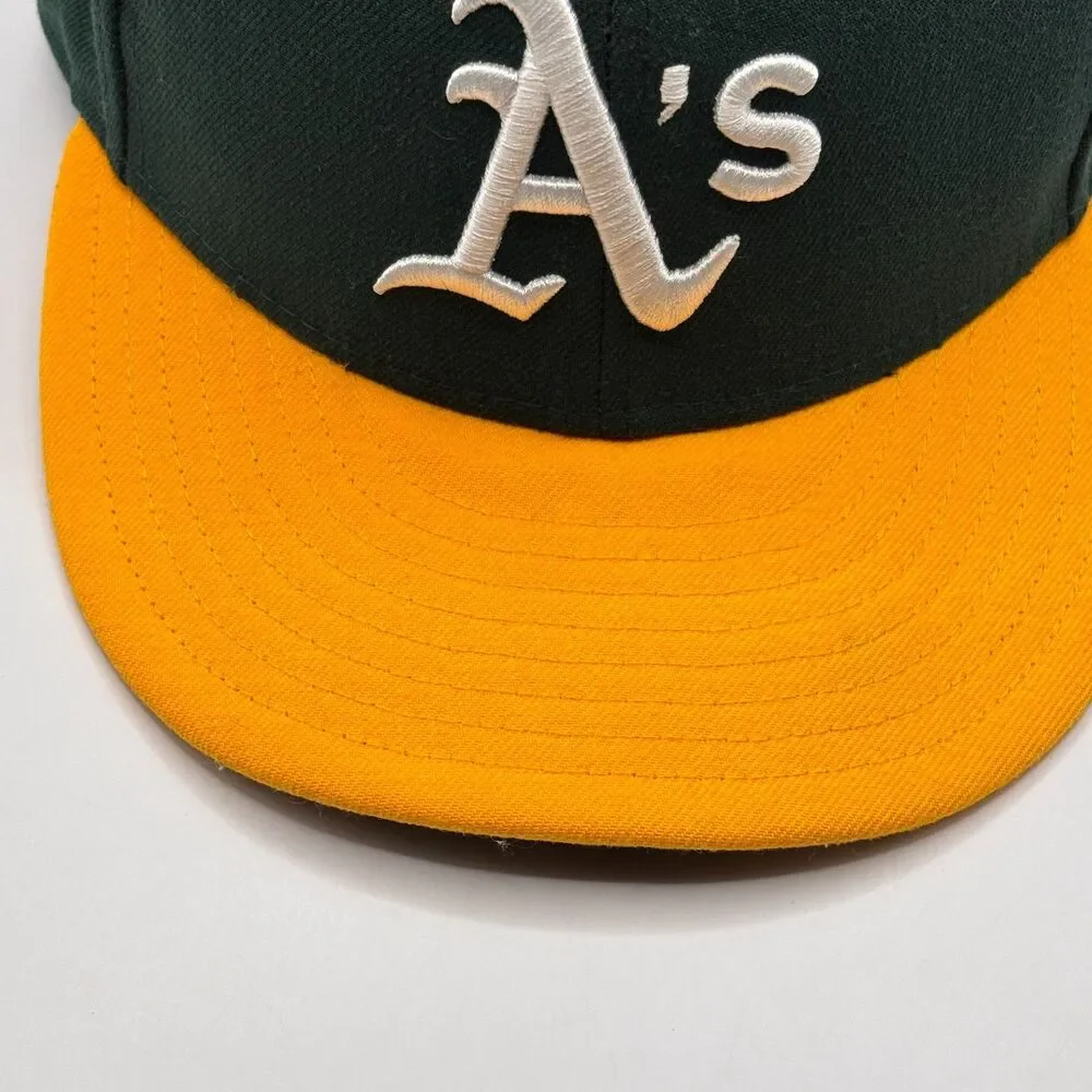 Oakland Athletics New Era On Field Hat Cap 2018 50 Years A's Patch Fitted 7 1/2